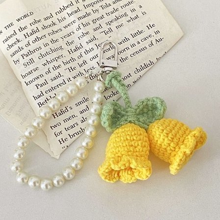 May Bells Nøkkelring Strikke Nøkkelring GUL