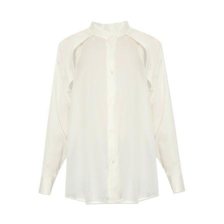 Issey Miyake Shirt with slits inbo, Dame Bluser