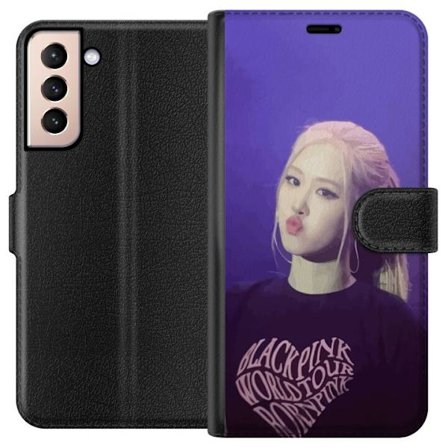 Kompatibel Tegnebogsetui til Samsung Galaxy S21 Blackpink Rosé koncertportræt kpop idol med scenebelysning moderne musik og fanmotiver i lilla toner