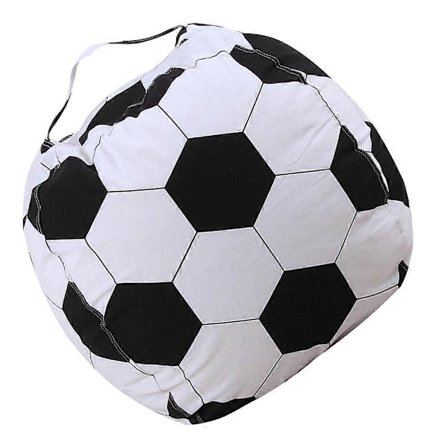 Sekkestoltrekk for oppbevaring av kosedyr, plysj fotballdesign [D]