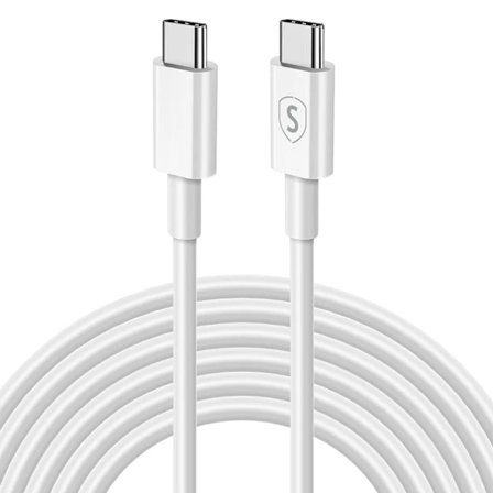 SiGN Snabbladdningskabel USB-C till USB-C 60W, 3A, 2m USB-C PD - Vit