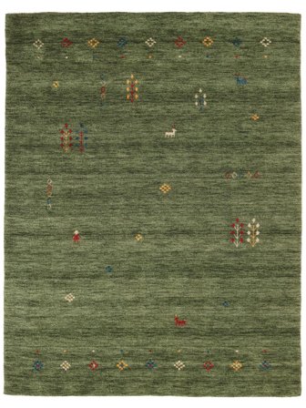 Gabbeh Giza 200X300 Vert Forêt Tapis De Laine