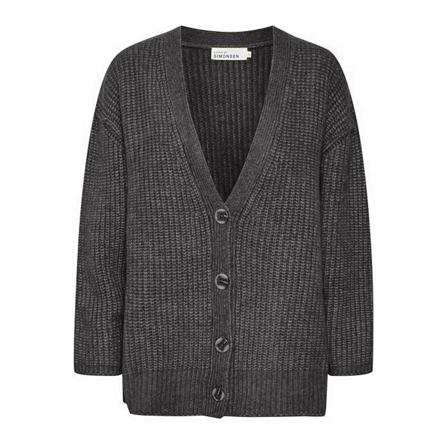 Karen by Simonsen Karen By Simonsen Gabriellekb Cardigan Strik 10104160 Ebony Melange Grå, Dame Cardigans