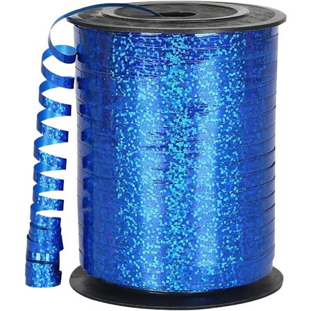 Mørkeblåt krusningsbånd 500 m til balloner, 457 m plisseret ballonbånd ballonguirlande, skinnende metalliske bånd til gaveindpakning, hobby, sløjfe,