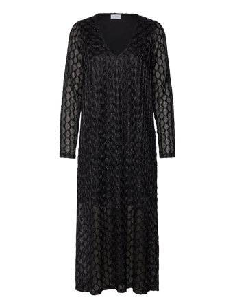 Vizalma V-Neck L/S Midi Dress/R Black Vila