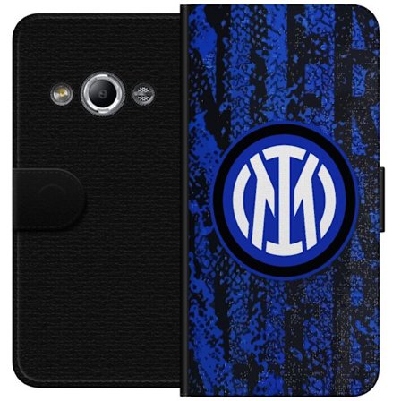 Kompatibelt Lommeboketui til Samsung Galaxy Xcover 3 Inter Milan fotball emblemet i blå og svart bakgrunn, ikonisk klubbemblem perfekt for Serie A-fa