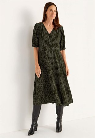 Cellbes of Sweden - Mønstret kjole i grønn / mønstret for damer i størrelse 46/48