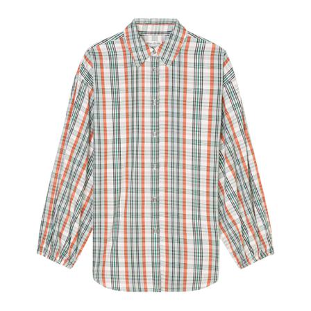 Marc O'Polo Check Blus with voluminous sleeves vit, Dam, Dam, Storlek: S