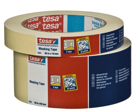 Tesa 4323 Maskeringsteip beige 50 m x 19 mm, Maskintilbehør & forbruk