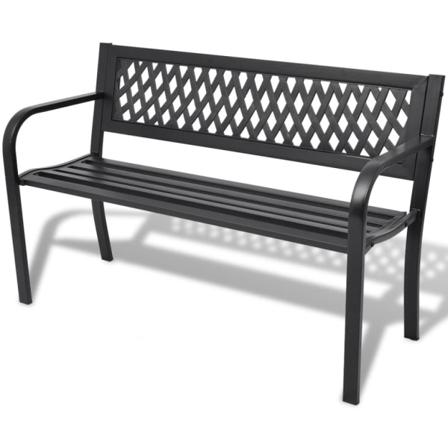 Trädgårdsbänk 118 Cm Stål Svart