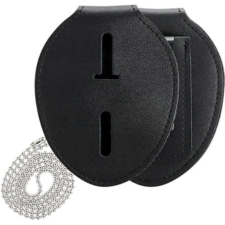 Politi Badge Holder, Sikkerheds Badge Holder Sikkerhedsvagt Badge Kohud Universal Badge Holdere Bælteklips, Metal Klips og Kæde Inkluderet til 