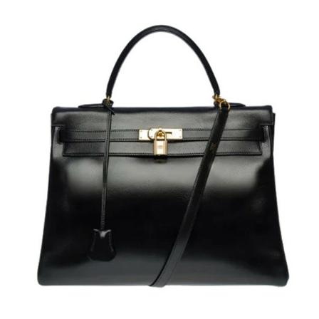 Hermès Vintage Pre-owned Leather handbags svart, Dam Vintage Väskor, Dam, Storlek: ONE SIZE