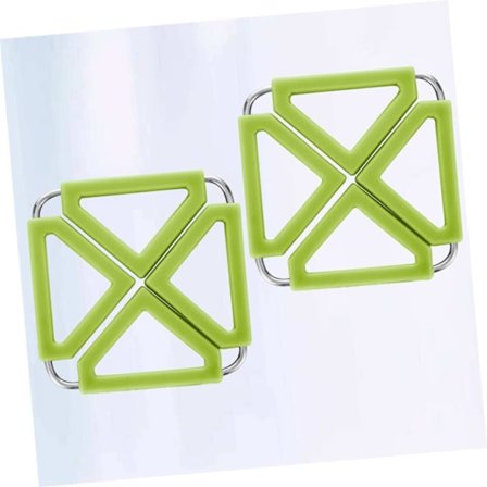 2 stk korkbrikke sammenleggbar silikon gryteunderlag mini stativ firkantede plassmatter T