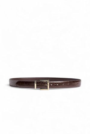 NA-KD Squared Buckle Belt - Bælter - Brun - Small/Medium