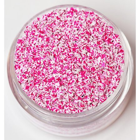 Negleglitter - Hexagon - Tofarvet pink/hvid - 8ml - Glitter