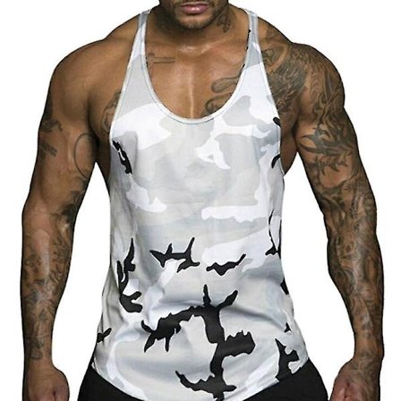 Herrarnas Gym Väst Camo Tank Tops Sport Sleeveless T-shirt