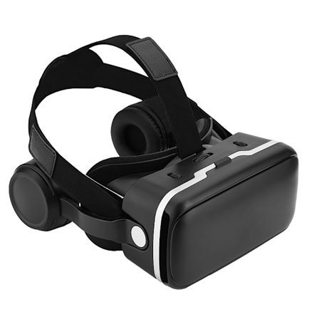 VR SHINECON Virtual Reality 3D VR-glasögon med hörlurar för 3,5"-6,0" Android iOS-telefoner