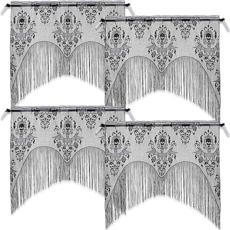 4 kpl Halloween pitsi kallo ikkunan verho - Musta hapsu ovi verho