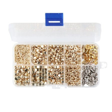 1240 Stk Spacer Perle Sæt Løse Perler Runde Kugleperler