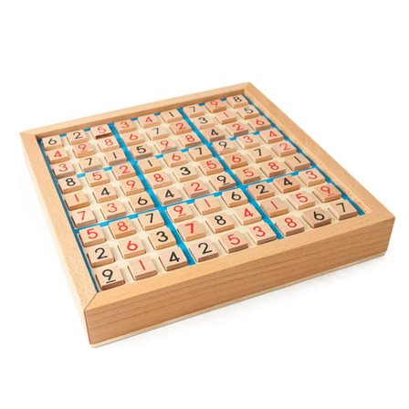 Sudoku-brettspill i tre med skuff, matematisk hjernetrim, skrivebordsleke, Sudoku-oppgavebok