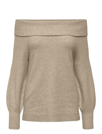 Onljeanett Life L/S Off Shoulder Cc Knt Beige ONLY