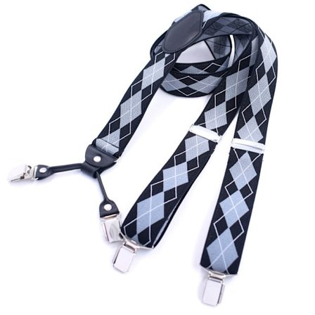 Breda seler for menn 4 klips i elastisk og justerbar Y-modell