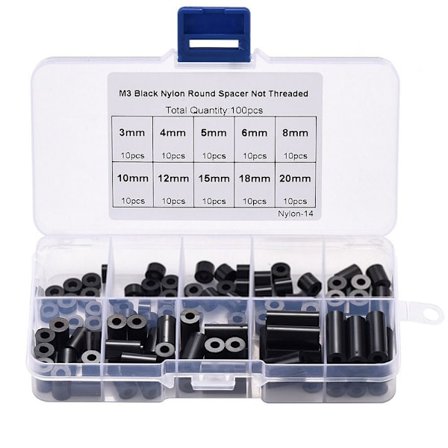 100st Skruvar Spacers Sortiment Kit Round Spacer Outlet Spacers