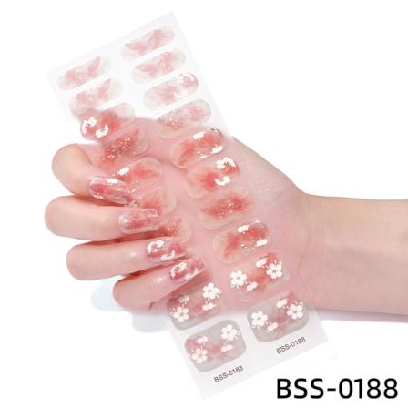 Langvarige neglelister (stil 4), 20 negledeksler, negleklistremerker, gelneglelister, enkle å påføre og