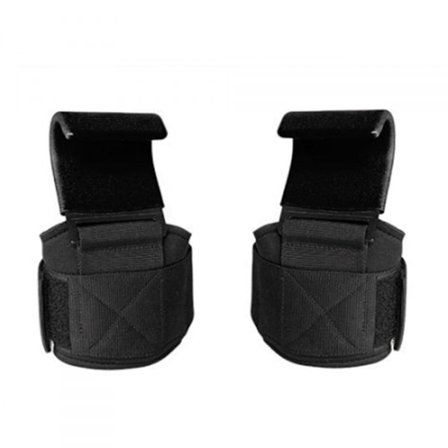 2 st professionella lyftremmar och kraftiga krokar handledsskydd för tyngdlyftningsstöd och grepp - idealiska gymhandskar för män(svart)