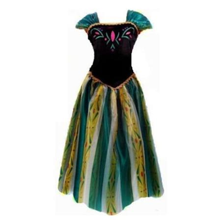 Prinsesse Anna Kostymer Frozen Queen Fancy Dress Up Kjole for Kvinner Cosplay Party Halloween Kjole Bursdagsgaver-Xin XL