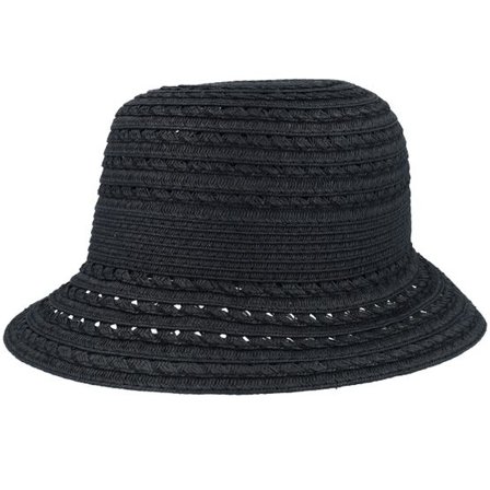 Seeberger - Svart straw Hatt - Paperbraid Mix Black Cloche @ Hatstore