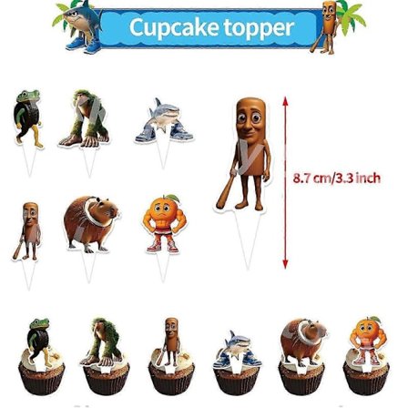 Italiensk Brainrot Kakepynt Cupcake Toppers Bursdagsdekorasjon Jenter Barn Gutt Festdekor