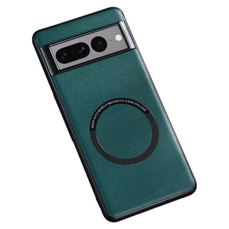 Google Pixel 7 Skal Magsafe Magnetic Pu-läder - Grön