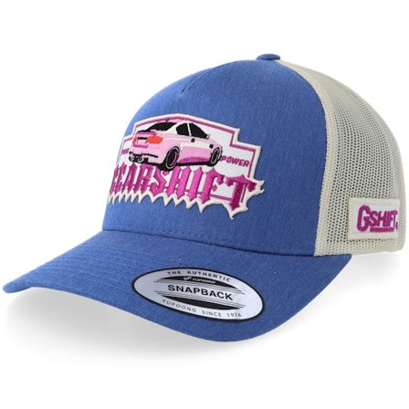Gearshift - Blau Trucker Cap - Pink Power Gshift Car Blue/Beige A-frame Trucker @ Hatstore