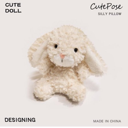 Sød og nuttet kanindukke kanin plyslegetøj dukke pige sover med pude fødselsdagsgave 18 cm
