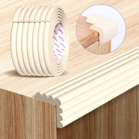 Antikollisjonslister - Hjørnebeskyttere for barn - Hjørnebeskyttere for skrivebord - 2m + 4 hjørnebeskyttere