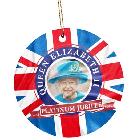 Nyckelring med drottningdesign - Platinum Jubilee-hänge, Londonbuss-logotyp