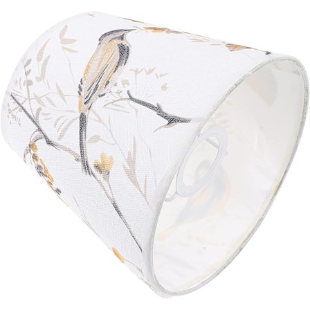 Liten Lampskärm Hink Fågel Blommönster Tyg Dekorativ Lampskärm För Bordslampa Pendellampa