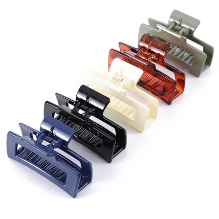 5 stk store hårklemmer for kvinner, 3,5 tommers rektangulær klohårklemme, sterkt hold hårklemmer for jenter