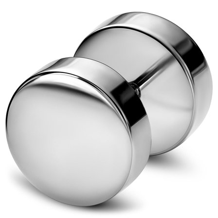 Argentia | Próba 925 | Płaski 10 mm rodowany srebrny oszukany wkręt plug dla mężczyzn - Wkręty