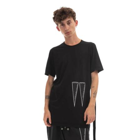 Rick Owens, Koszulka męska Rick Owens Drkshdw Knit T-shirt Level T Du 02B4250 Rneh 1 Czarny Czarny, Mężczyzna, Rozmiar: L