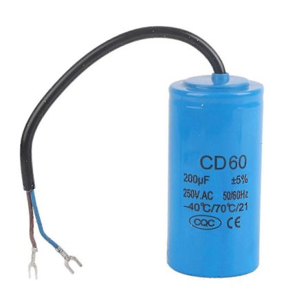 200uF 250V AC CD60 Motor Startkondensator med ledning for luftkompressor og motor [DB]