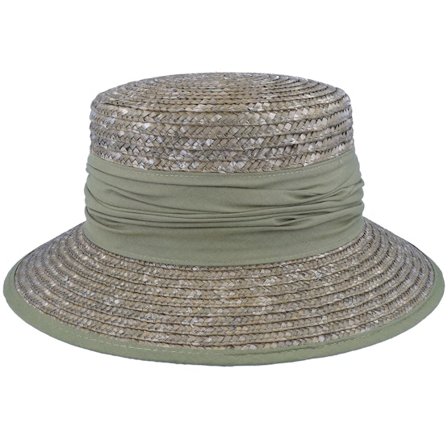 Seeberger - Verde straw Sombrero - Cloche In Straw Braid Olive Straw Hat @ Hatstore