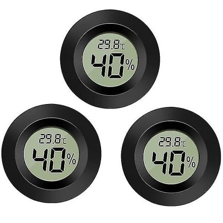 3-pack LCD digital hygrometer termometer, inomhus utomhus fuktighetsmätare Temperaturmätare för luftfuktare avfuktare växthus källare barnrum