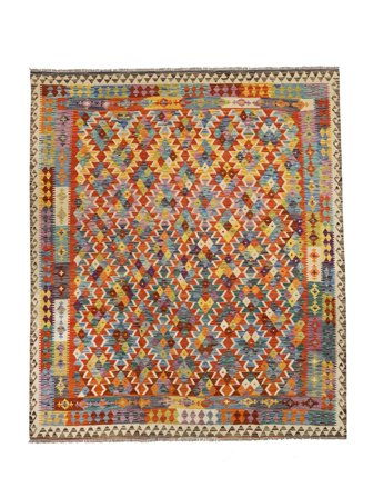 Largo Kilim Afghan Old Style Tappeto 258X298 Lana