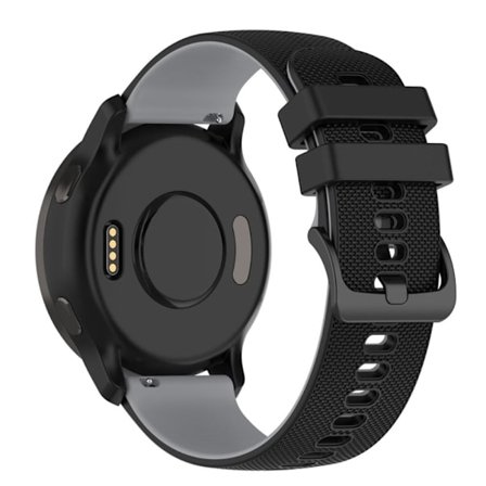 Samsung Galaxy Watch 5 (44mm) / (40mm) / Huawei Watch GT 3 (42mm) dubbelfärgat klockarmband i silikon - Svart / Grå