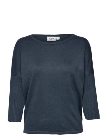 A2561, Milasz R-Neck Pullover Pullover Marineblå Saint Tropez*Betinget Tilbud