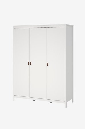 Tvilum - Madrid Garderob med 3 dörrar - Vit - Garderober - Från Homeroom