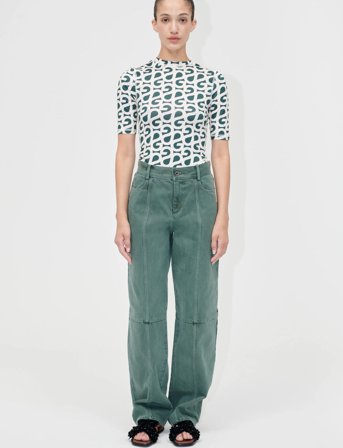 STINE GOYA 2393 Denim, Structured Long Pants - Green - 30