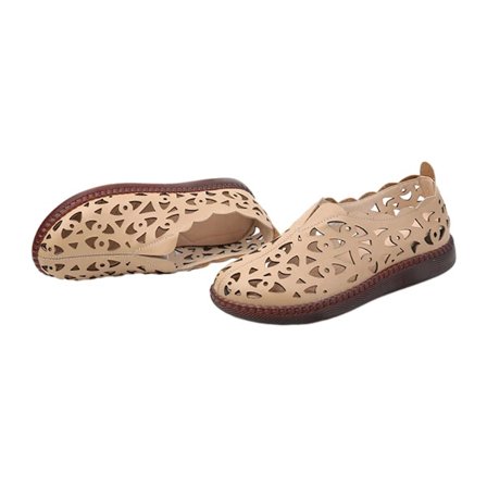 (pow yeah!) 1/2/3 Damesko Flats Komfortable og Stilfulde Sko til Abrikos 40